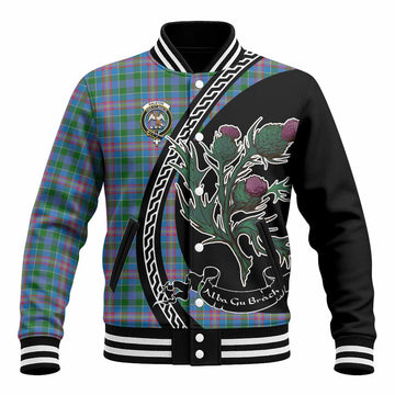 Ralston Family Crest Tartan Baseball Jacket Alba Thistle Inspired