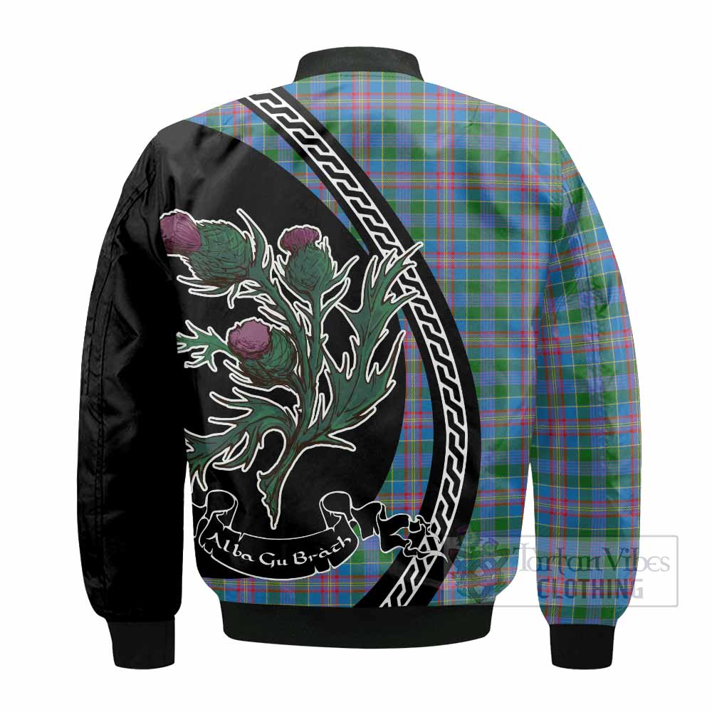 Ralston Family Crest Tartan Bomber Jacket Alba Thistle Inspired - Tartan Vibes Clothing