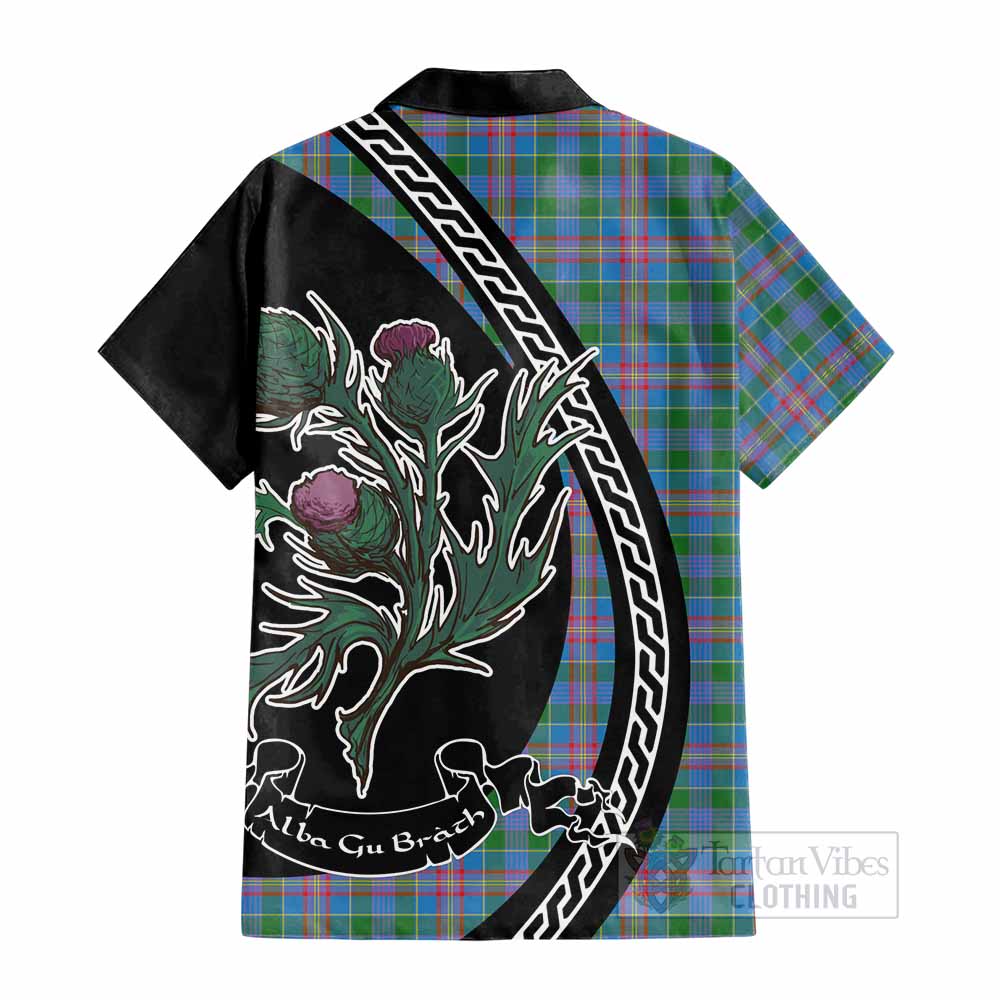 Ralston Family Crest Tartan Cotton Hawaiian Shirt Alba Thistle Inspired - Tartan Vibes Clothing