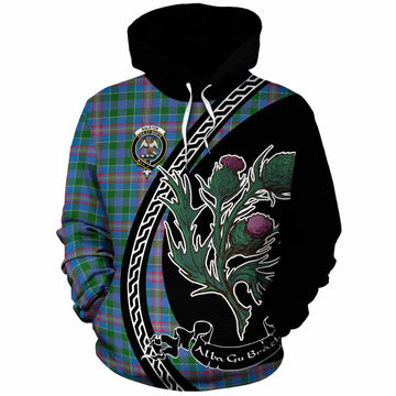 Ralston Family Crest Tartan Cotton Hoodie Alba Thistle Inspired
