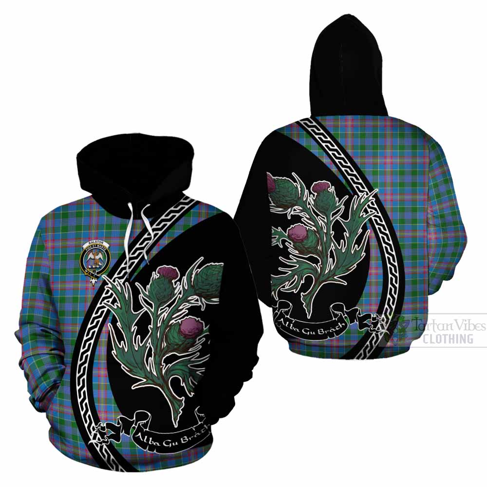Ralston Family Crest Tartan Cotton Hoodie Alba Thistle Inspired - Tartan Vibes Clothing
