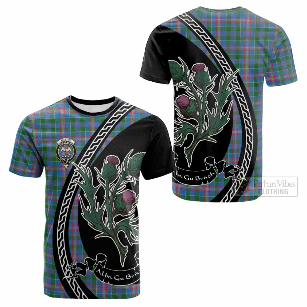 Ralston Family Crest Tartan Cotton T-shirt Alba Thistle Inspired - Tartan Vibes Clothing