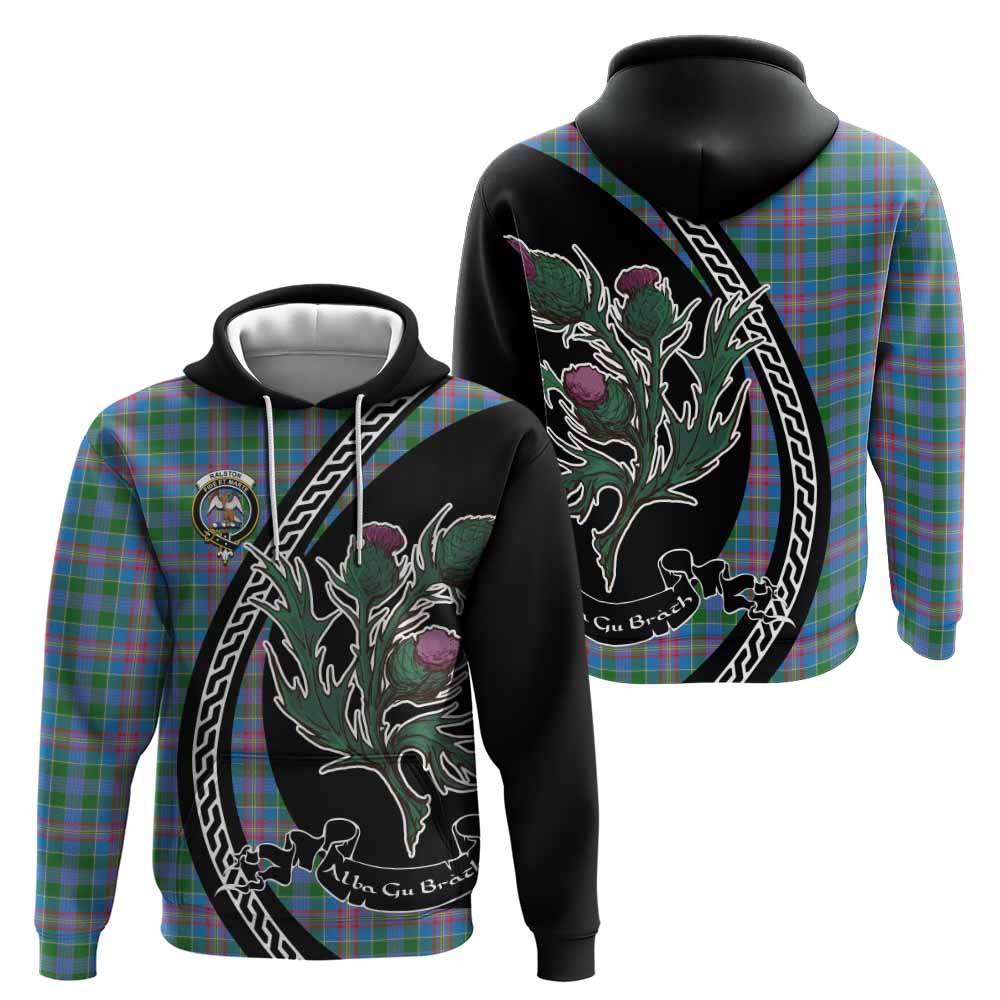 Ralston Family Crest Tartan Hoodie Alba Thistle Inspired - Tartan Vibes Clothing