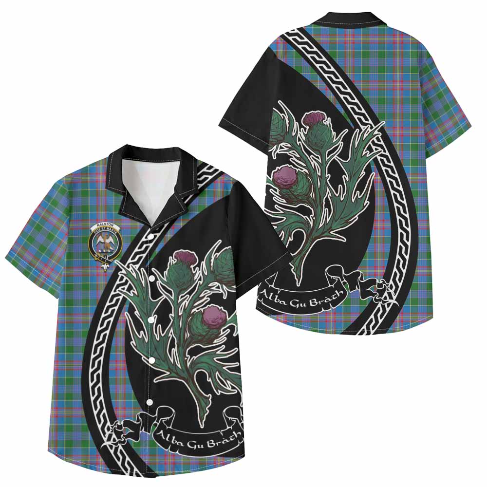 Ralston Family Crest Tartan Kid Hawaiian Shirt Alba Thistle Inspired - Tartan Vibes Clothing