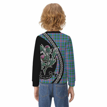 Ralston Family Crest Tartan Kid Knitted Sweatshirt Alba Thistle Inspired - Tartan Vibes Clothing
