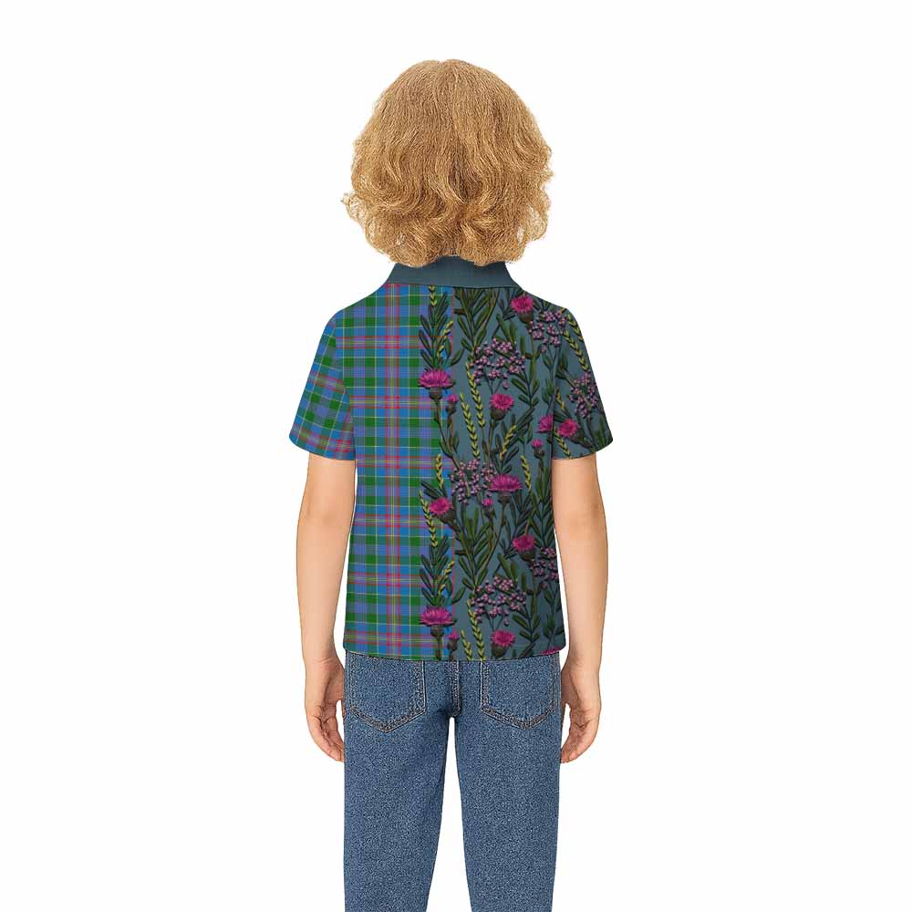 Ralston Family Crest Tartan Kid Polo Shirt Scottish Thistle Flower Pattern Half Style - Tartan Vibes Clothing