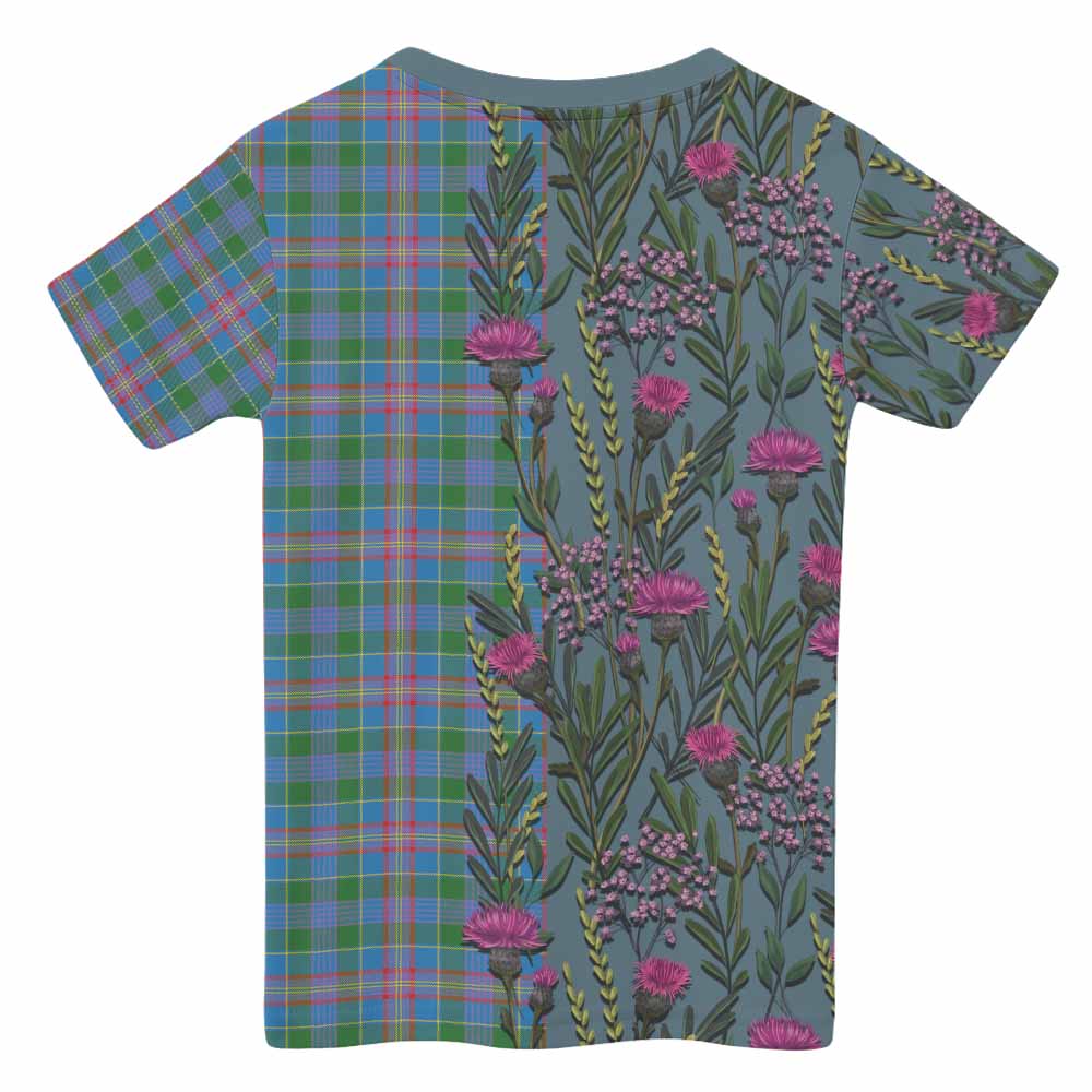 Ralston Family Crest Tartan Kid T-shirt Scottish Thistle Flower Pattern Half Style - Tartan Vibes Clothing