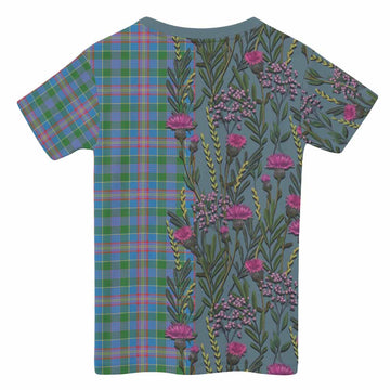 Ralston Family Crest Tartan Kid T-shirt Scottish Thistle Flower Pattern Half Style - Tartan Vibes Clothing