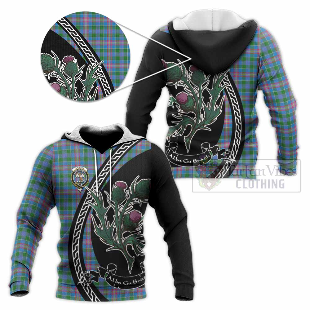 Ralston Family Crest Tartan Knitted Hoodie Alba Thistle Inspired - Tartan Vibes Clothing