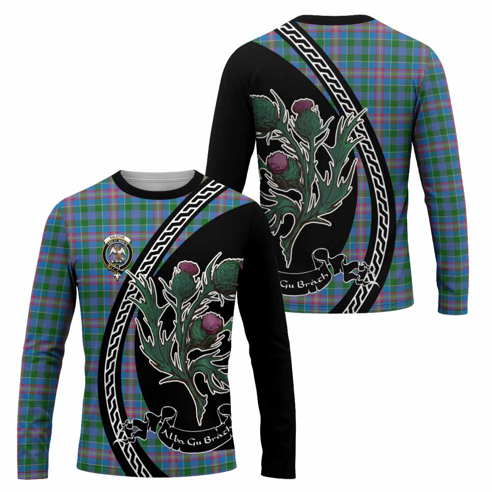 Ralston Family Crest Tartan Long Sleeve T-Shirt Alba Thistle Inspired - Tartan Vibes Clothing