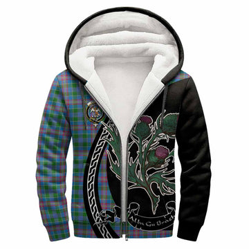 Ralston Family Crest Tartan Sherpa Hoodie Alba Thistle Inspired