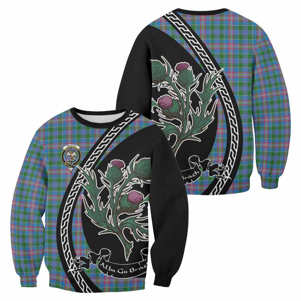 Ralston Family Crest Tartan Sweatshirt Alba Thistle Inspired - Tartan Vibes Clothing