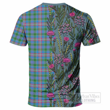 Ralston Family Crest Tartan T-Shirt Scottish Thistle Flower Pattern Half Style - Tartan Vibes Clothing