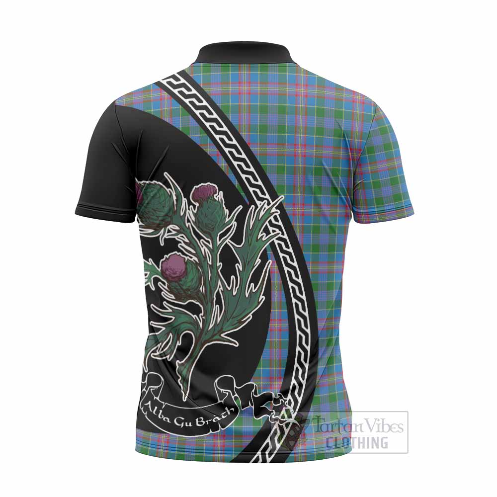 Ralston Family Crest Tartan Zipper Polo Shirt Alba Thistle Inspired - Tartan Vibes Clothing