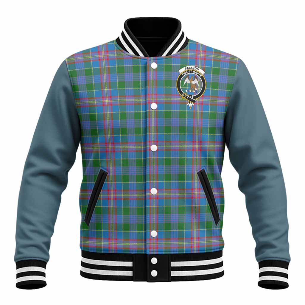 Ralston Tartan Accent Baseball Jacket with Family Crest