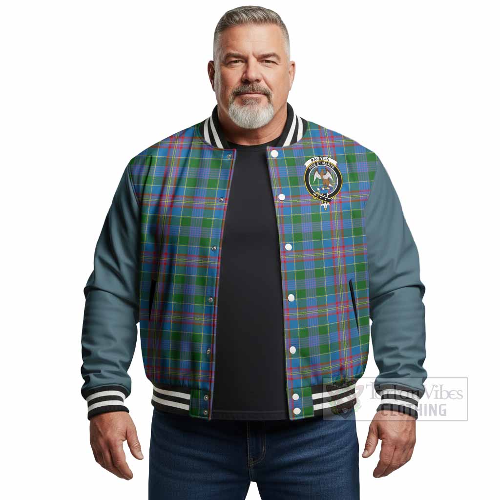Ralston Tartan Accent Baseball Jacket with Family Crest
