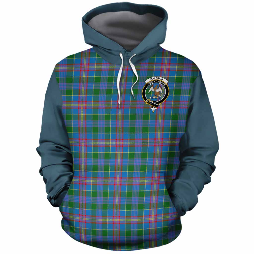Ralston Tartan Accent Cotton Hoodie with Family Crest