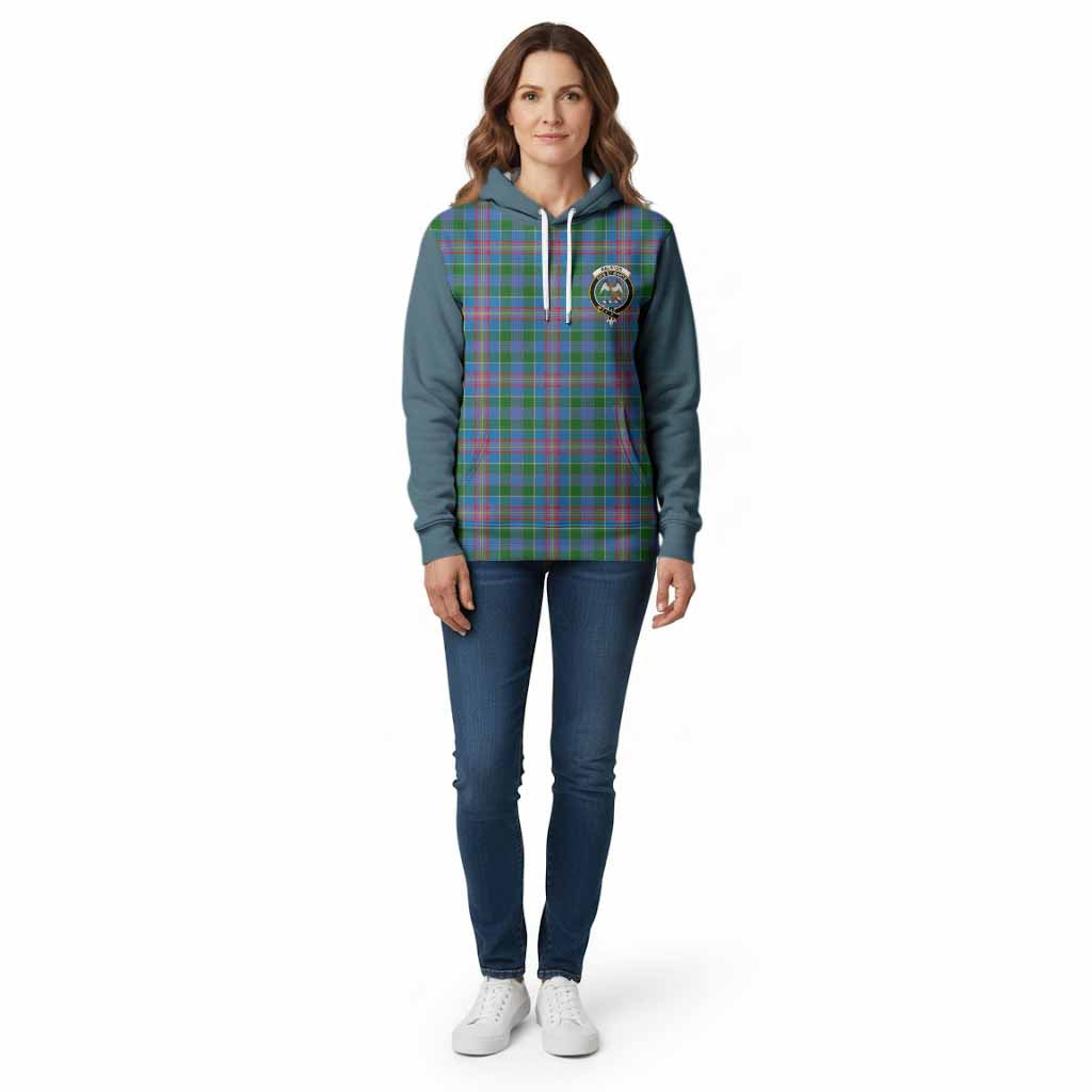 Ralston Tartan Accent Cotton Hoodie with Family Crest