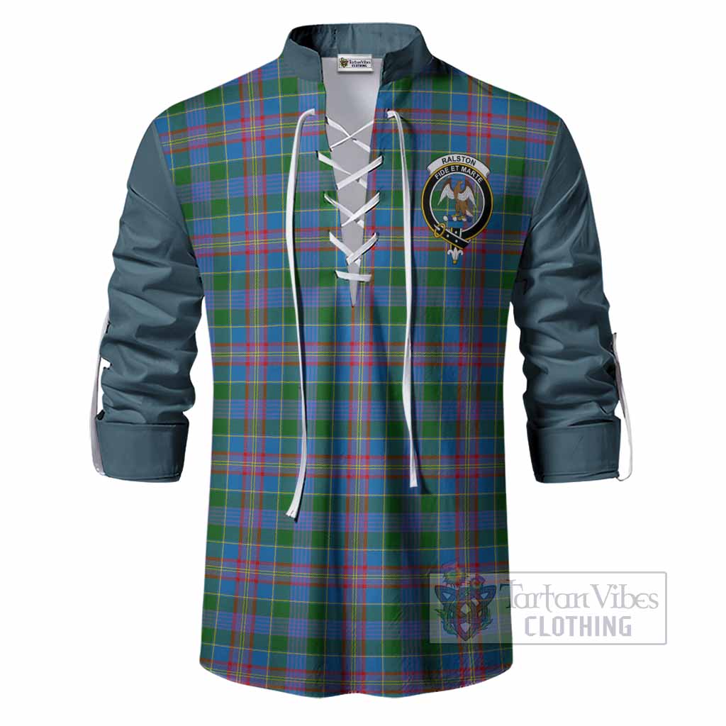 Ralston Tartan Accent Ghillie Shirt with Family Crest