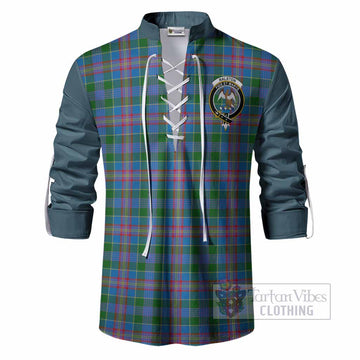 Ralston Tartan Accent Ghillie Shirt with Family Crest
