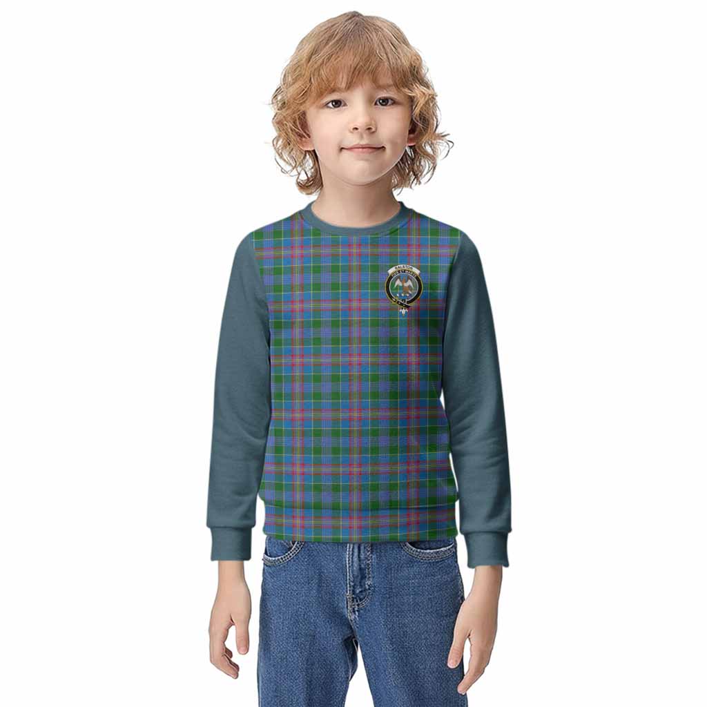 Ralston Tartan Accent Kid Knitted Sweatshirt with Family Crest