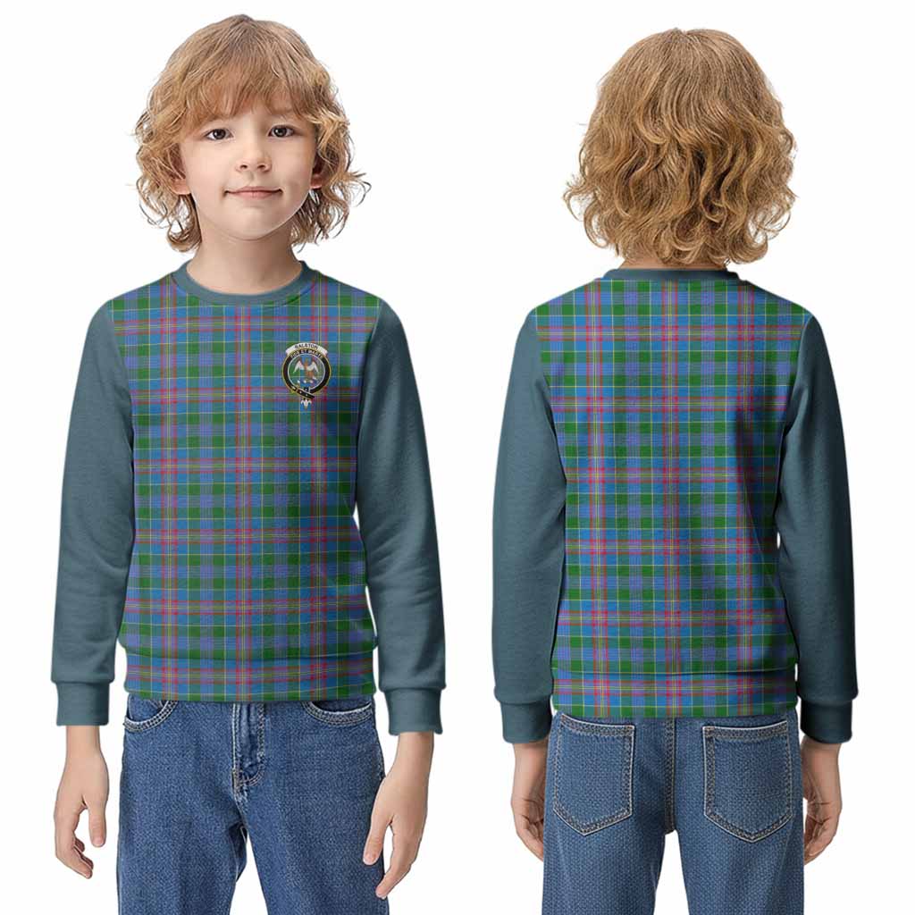 Ralston Tartan Accent Kid Knitted Sweatshirt with Family Crest