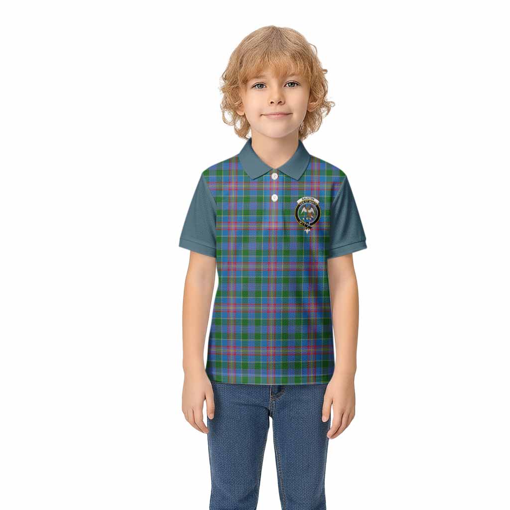 Ralston Tartan Accent Kid Polo Shirt with Family Crest