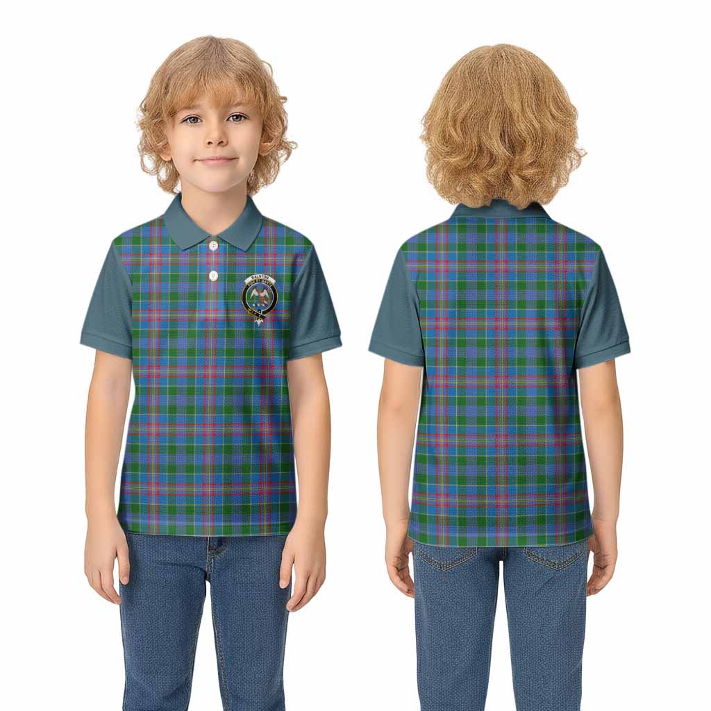 Ralston Tartan Accent Kid Polo Shirt with Family Crest