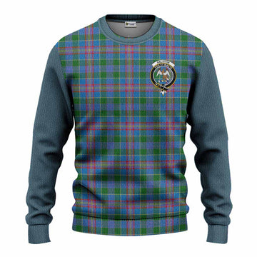 Ralston Tartan Accent Knitted Sweater with Family Crest