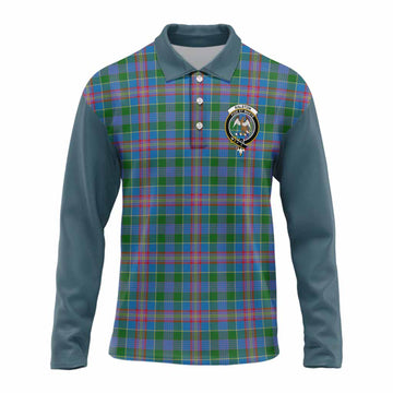 Ralston Tartan Accent Long Sleeve Polo Shirt with Family Crest