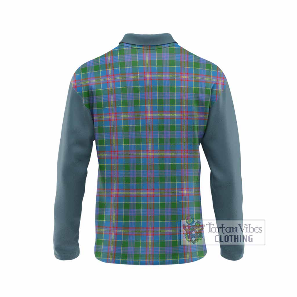 Ralston Tartan Accent Long Sleeve Polo Shirt with Family Crest