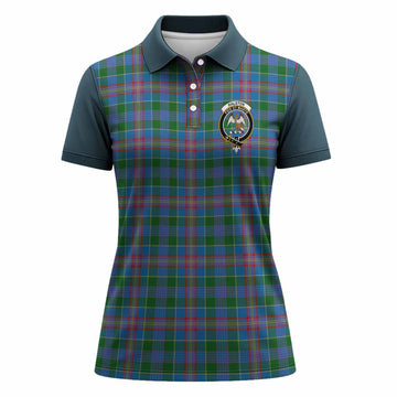 Ralston Tartan Accent Women Polo Shirt with Family Crest