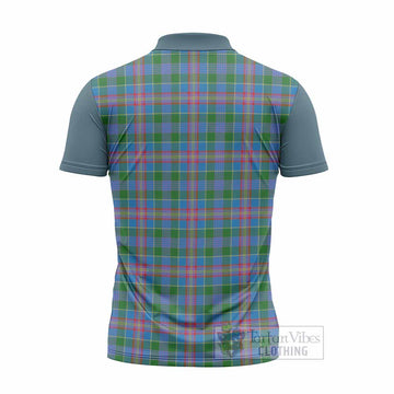 Ralston Tartan Accent Zipper Polo Shirt with Family Crest