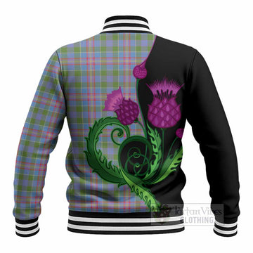Ralston Tartan Baseball Jacket Traditional Scottish Thistle