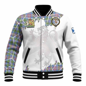 Ralston Tartan Baseball Jacket with Family Crest and Lion Rampant Grunge Style