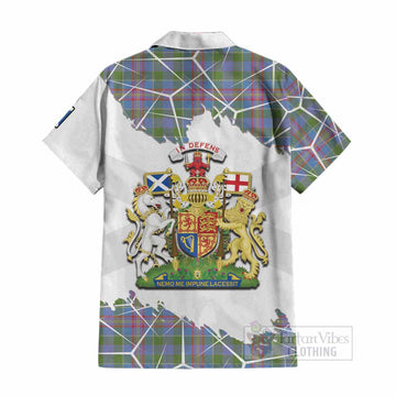 Ralston Tartan Cotton Hawaiian Shirt with Family Crest and Lion Rampant Grunge Style