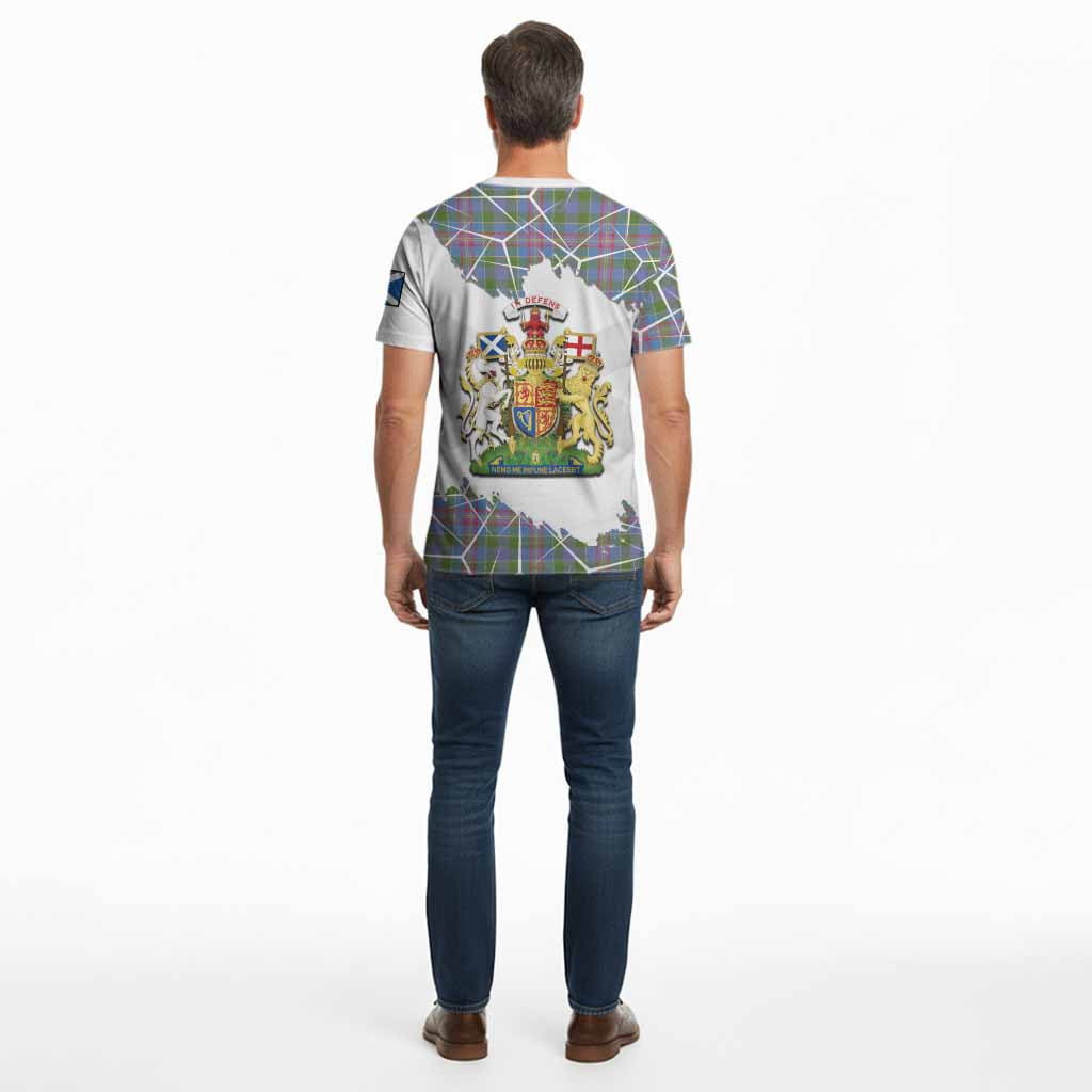 Ralston Tartan Cotton T-shirt with Family Crest and Lion Rampant Grunge Style