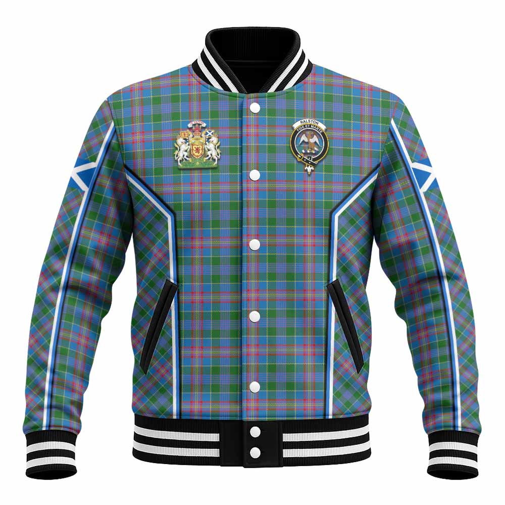 Ralston Tartan Crest Baseball Jacket Scotland Coat of Arm Flag Style - Tartan Vibes Clothing