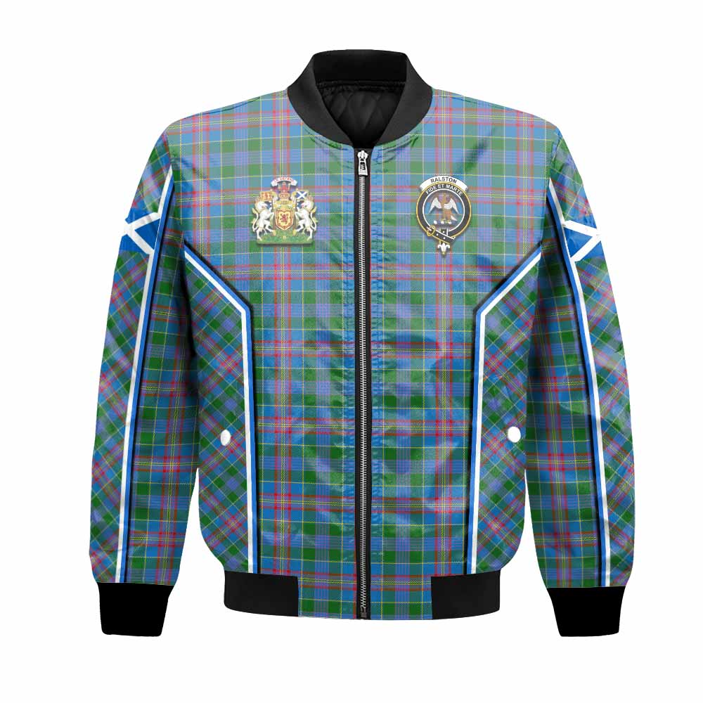 Ralston Tartan Crest Bomber Jacket Scotland Coat of Arm Flag Style - Tartan Vibes Clothing