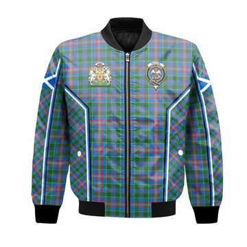 Ralston Tartan Crest Bomber Jacket Scotland Coat of Arm Flag Style