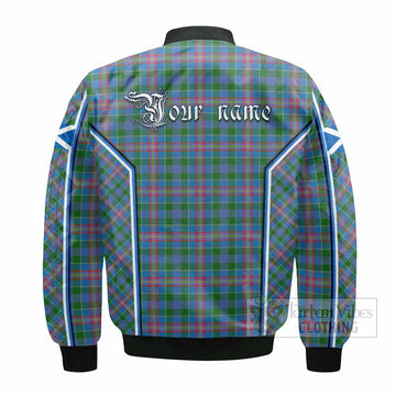 Ralston Tartan Crest Bomber Jacket Scotland Coat of Arm Flag Style