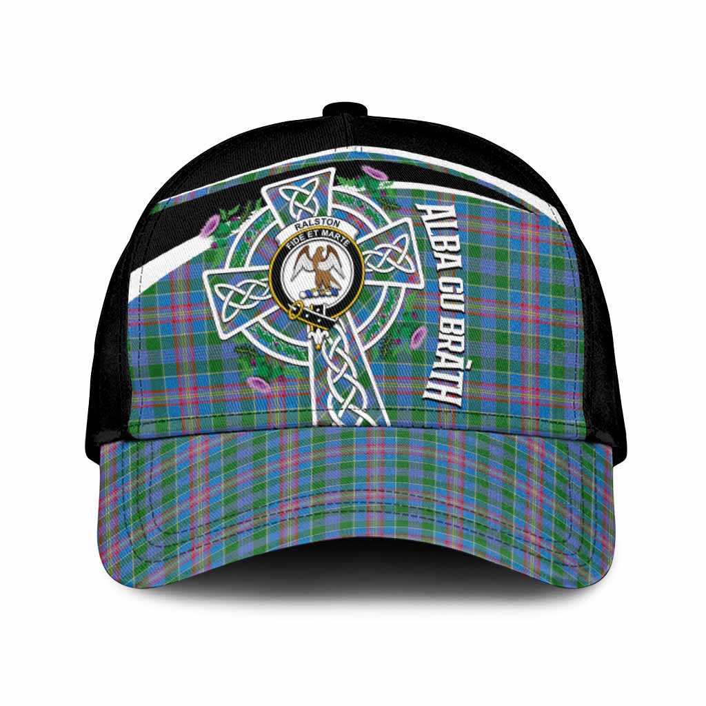 Ralston Tartan Crest Classic Cap Scottish Thistle Celtic Cross Alba Gu Brath