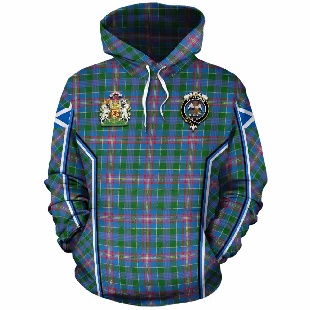 Ralston Tartan Crest Cotton Hoodie Scotland Coat of Arm Flag Style - Tartan Vibes Clothing