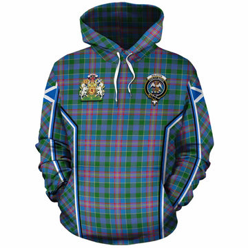 Ralston Tartan Crest Cotton Hoodie Scotland Coat of Arm Flag Style