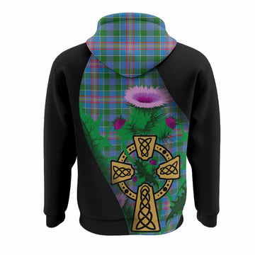 Ralston Tartan Crest Hoodie Celtic Cross Thistle Flowers