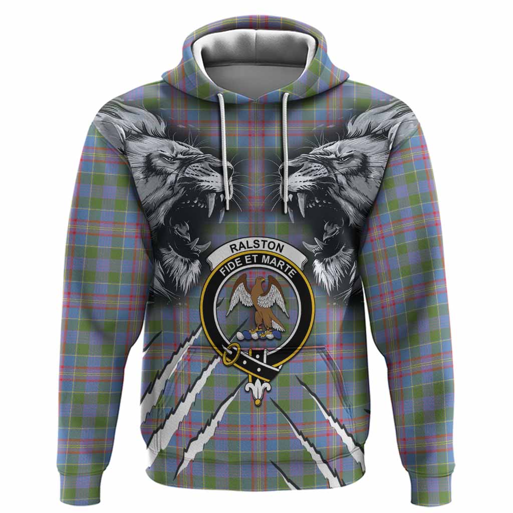Ralston Tartan Crest Hoodie Ferocious Lion Style