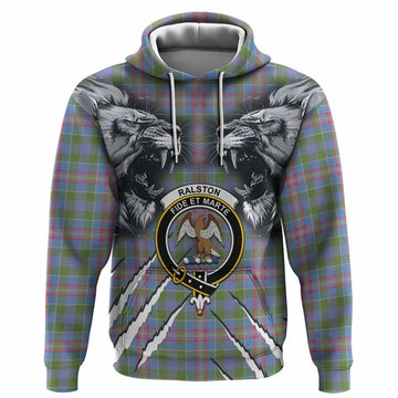 Ralston Tartan Crest Hoodie Ferocious Lion Style