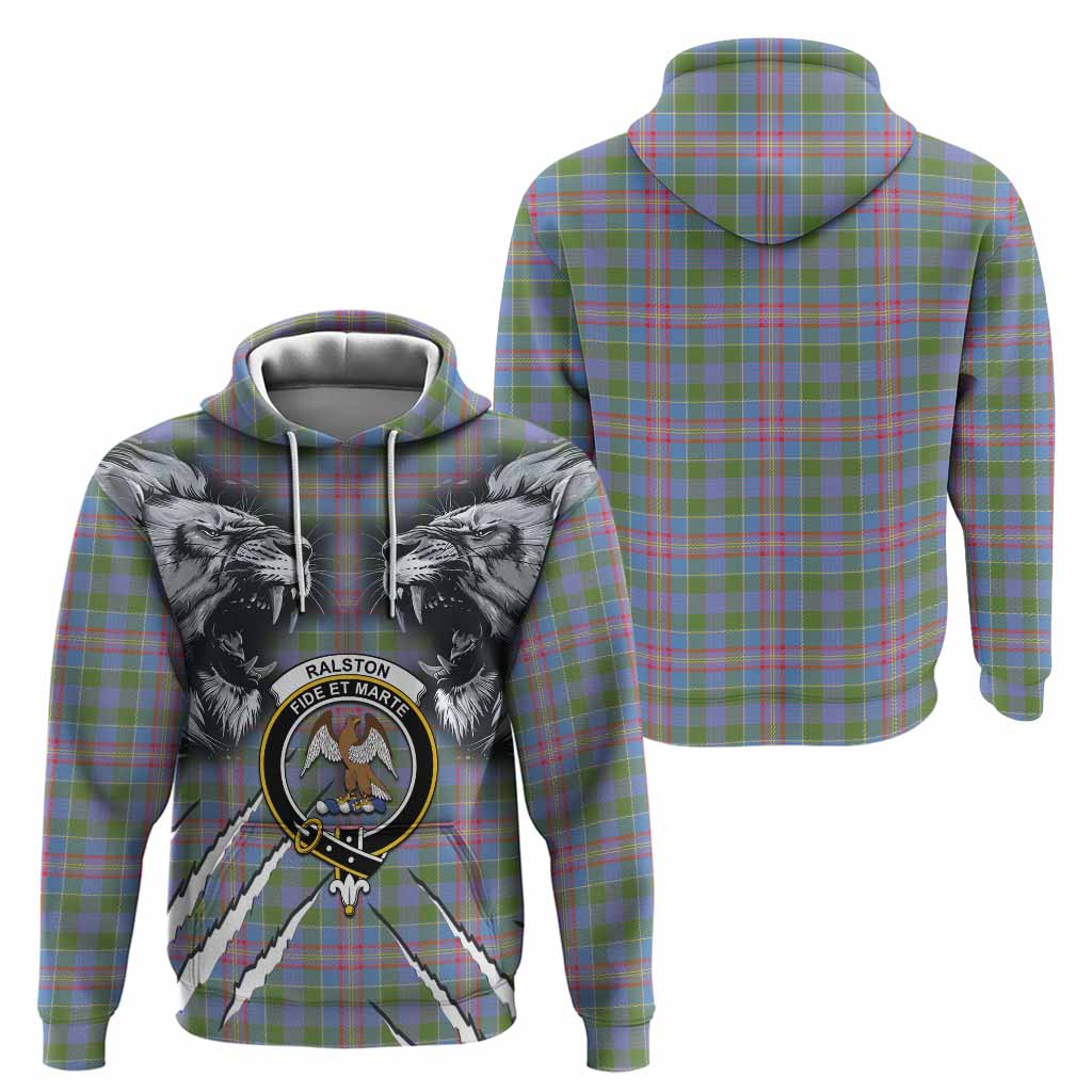 Ralston Tartan Crest Hoodie Ferocious Lion Style