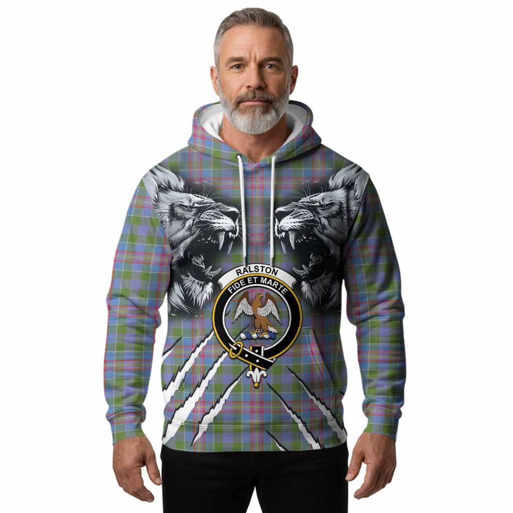 Ralston Tartan Crest Hoodie Ferocious Lion Style
