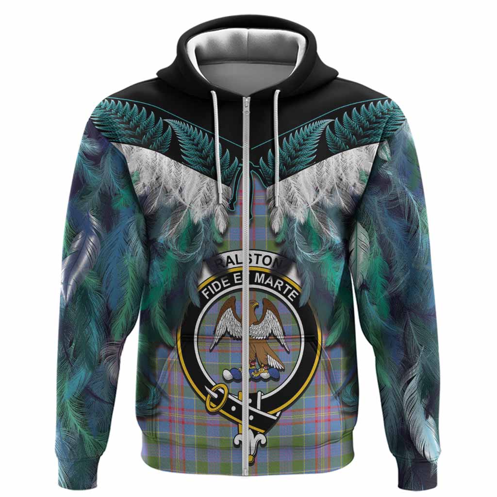 Ralston Tartan Crest Hoodie New Zealand Maori Korowai Cloak